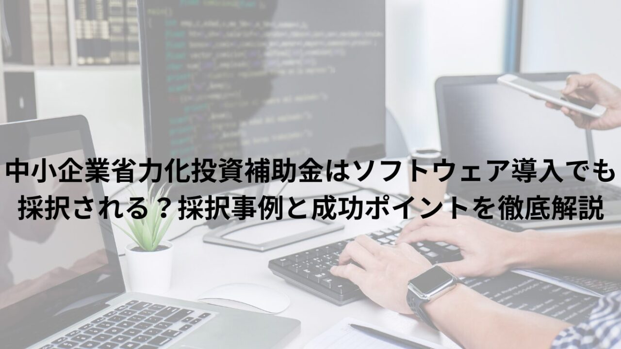 中小企業省力化投資補助金はソフトウェア導入でも採択される？採択事例と成功ポイントを徹底解説
